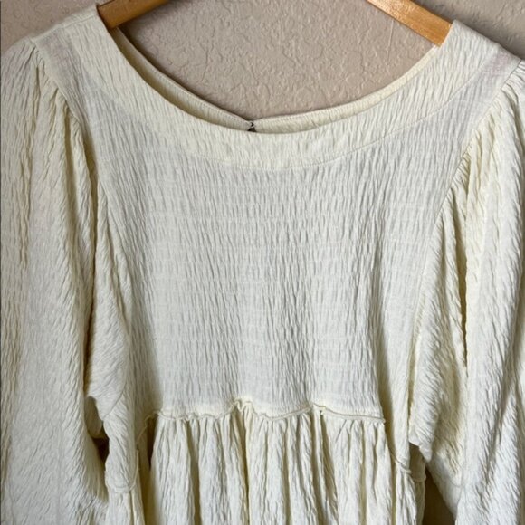 Free people get obsessed ivory smocked babydoll dress - Picture 3 of 8